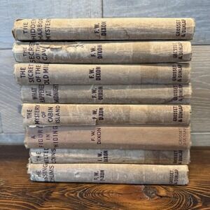 Vintage Hardy Boys 8 Book Lot Franklin W Dixon Tan HC Grosset & Dunlap Mystery